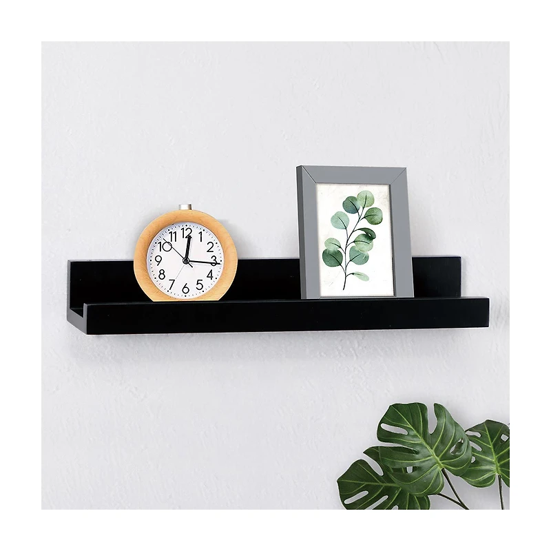 Mountable Wall Shelf, Black, 13.4 in
