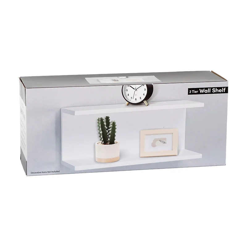 Mountable Two Tier Wall Shelf, 15 in