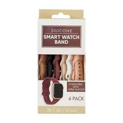Silicone Smart Watch Band, 41 mm, 6 pk