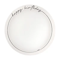Black & White Birthday Low-Profile Round Paper Plates, 9.25 in, 8 ct