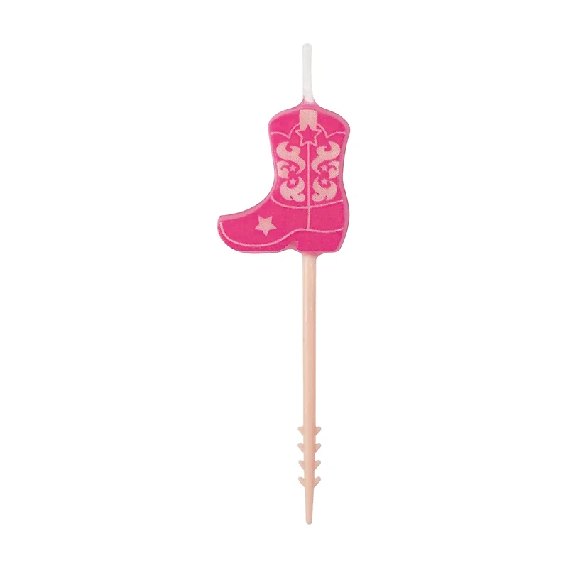 Unique Party Pink Cowboy Boot Birthday Candles, 6 ct