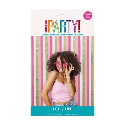 Unique Party! Crepe & Foil Fringe Backdrop, 4x5.8 ft