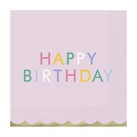 Happy Birthday Assorted Foil Lunch Napkins, 16ct