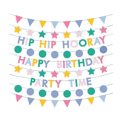 Stars Birthday Garland Banners Kit, 9 ct, 72 in