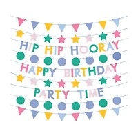 Stars Birthday Garland Banners Kit, 9 ct, 72 in