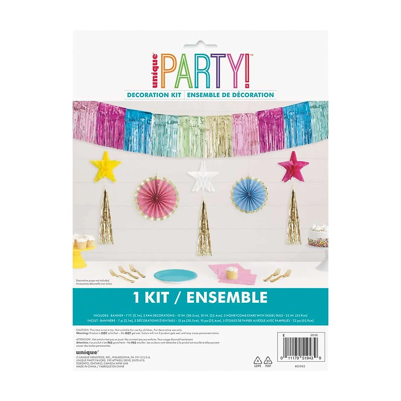 Unique Party! Stars Birthday Decor Kit, 6 pc, 84 in