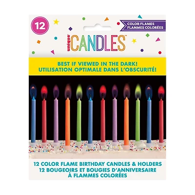 Unique Color Flame Changing Birthday Candles, 12 ct