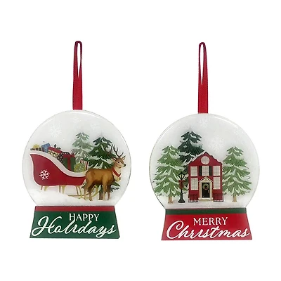 Christmas Acrylic Snow Globe Ornament, Assorted