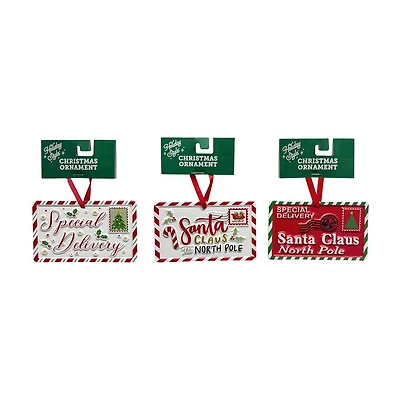 Christmas Metal Letter Ornaments, Assorted