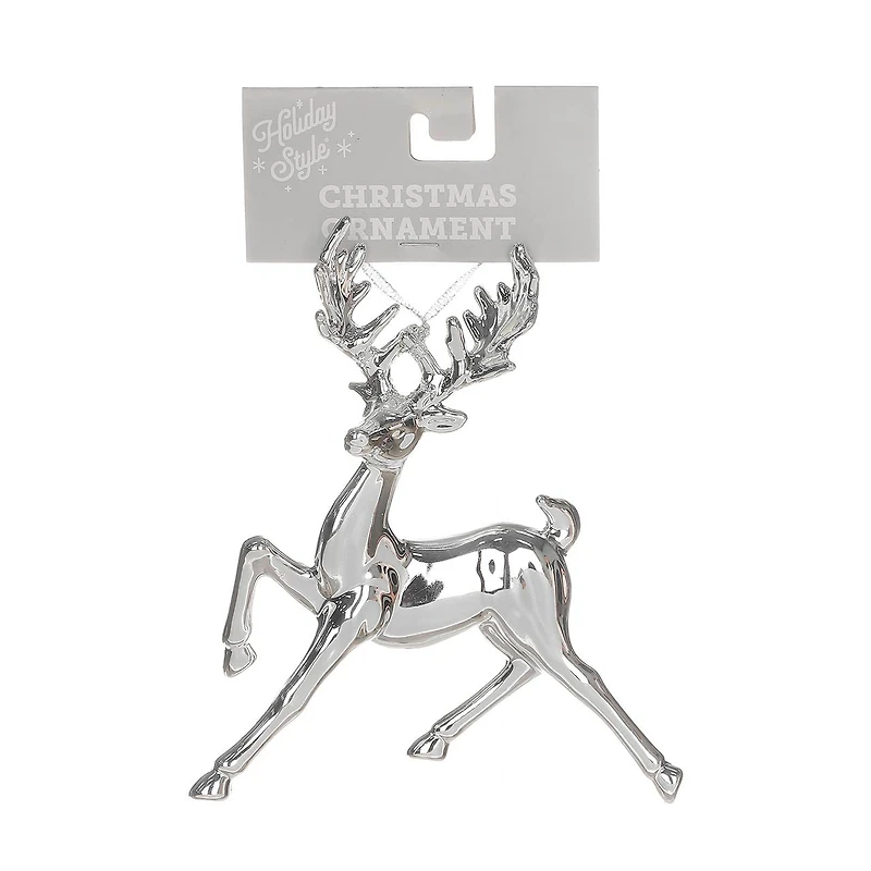 Holiday Style Elegant Deer Christmas Ornament, Silver or Gold