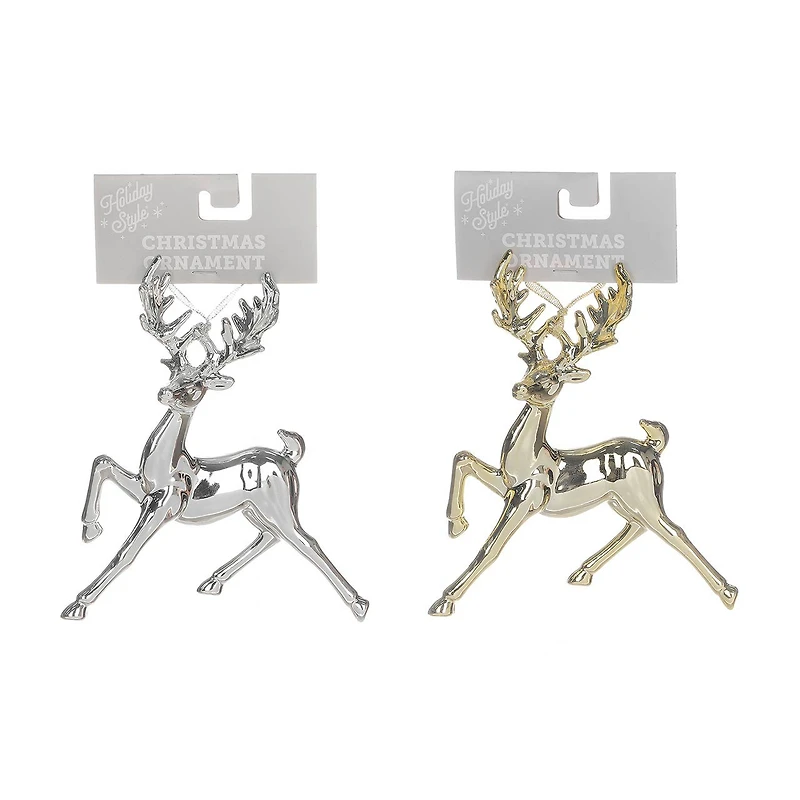 Holiday Style Elegant Deer Christmas Ornament, Silver or Gold