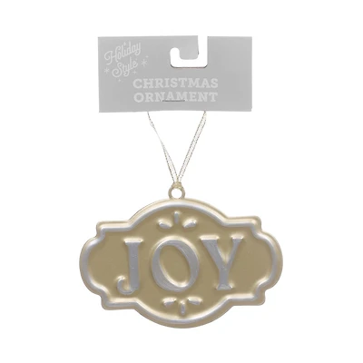 Holiday Style Christmas Sign Ornament, Assorted