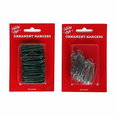 Holiday Style Christmas Ornament Hangers, 100 ct, Assorted