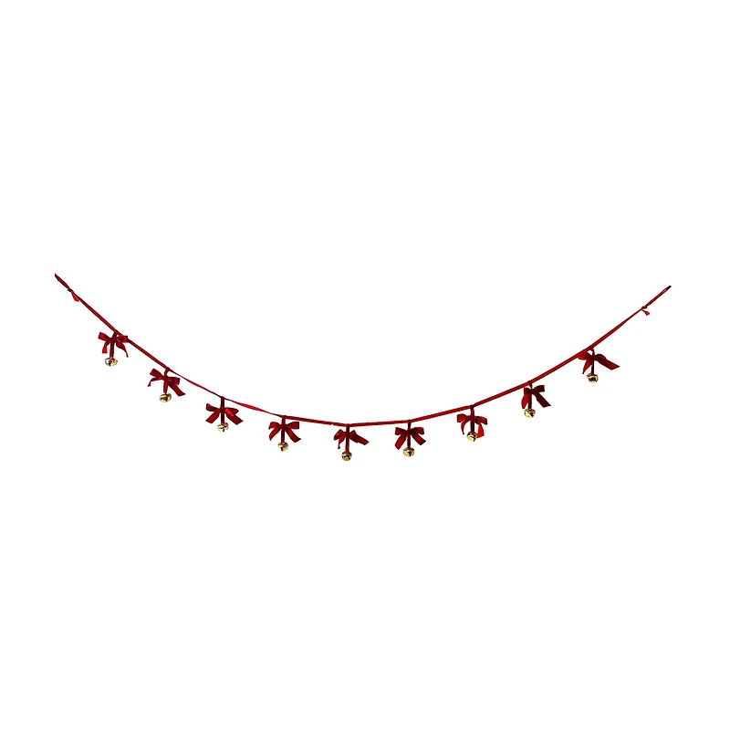 Christmas Bow Velvet Garland, 6 ft