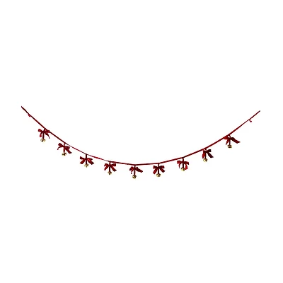Christmas Bow Velvet Garland, 6 ft