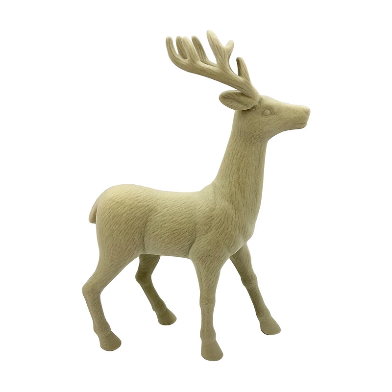 Christmas Flocked Deer Decor, 18 in