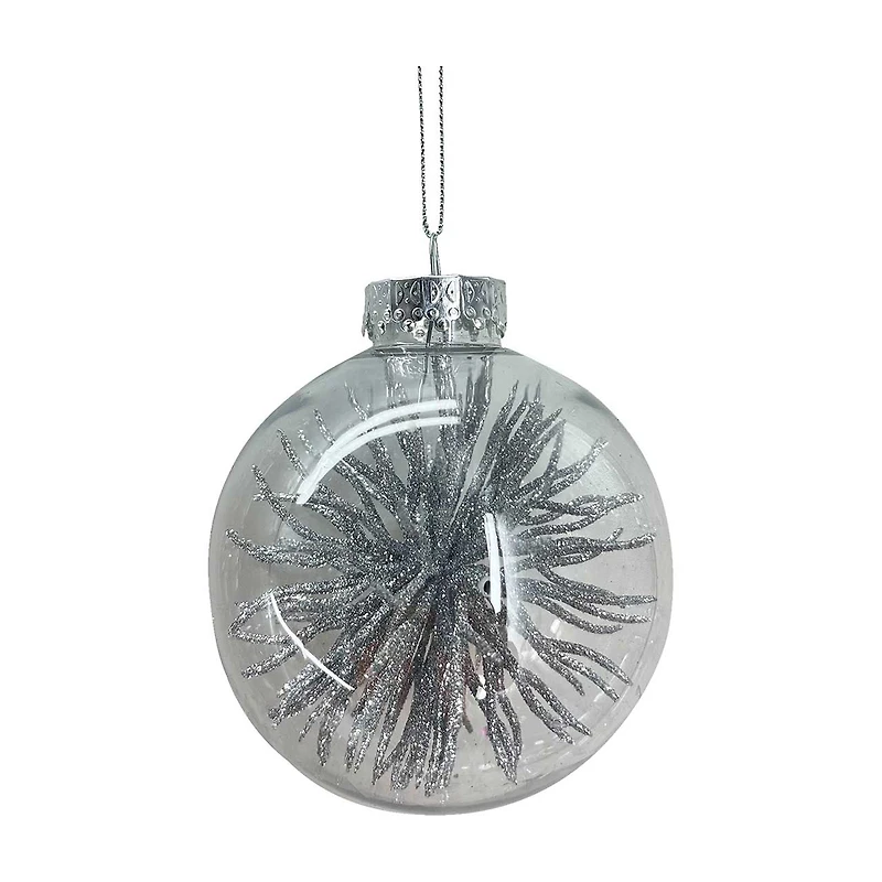 Christmas Silver Glitter Spike Ornament