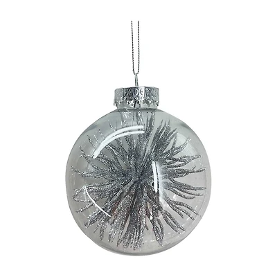 Christmas Silver Glitter Spike Ornament