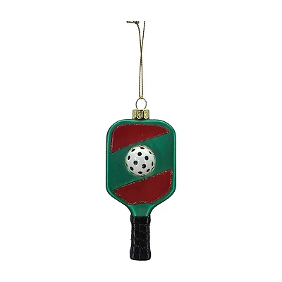Pickleball Glass Ornament