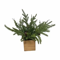 Christmas Pine Wood Planter, 12 in