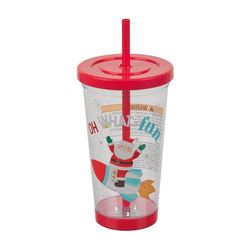 Christmas Light Up Tumbler with Straw, Assorted