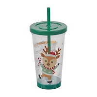 Christmas Light Up Tumbler with Straw, Assorted