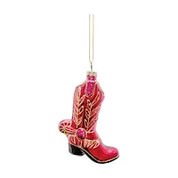 Cowboy Boot Glass Onament