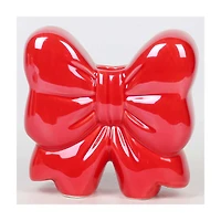 Christmas Bow Candle Holder, Red or White