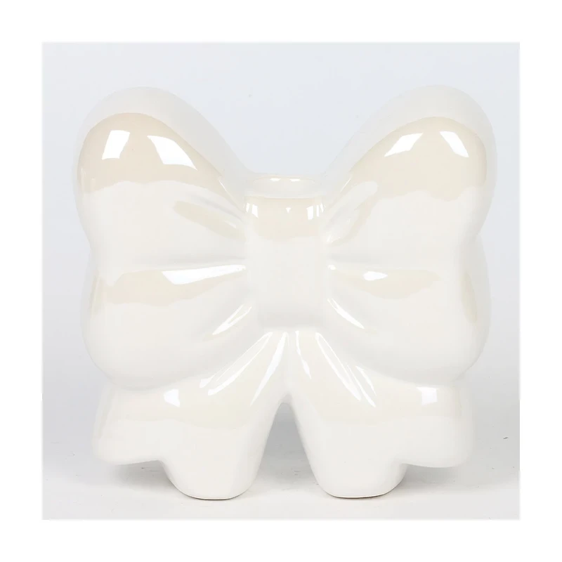 Christmas Bow Candle Holder, Red or White