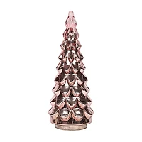 Iridescent Pink Glass Light-Up Christmas Tree, 21 in