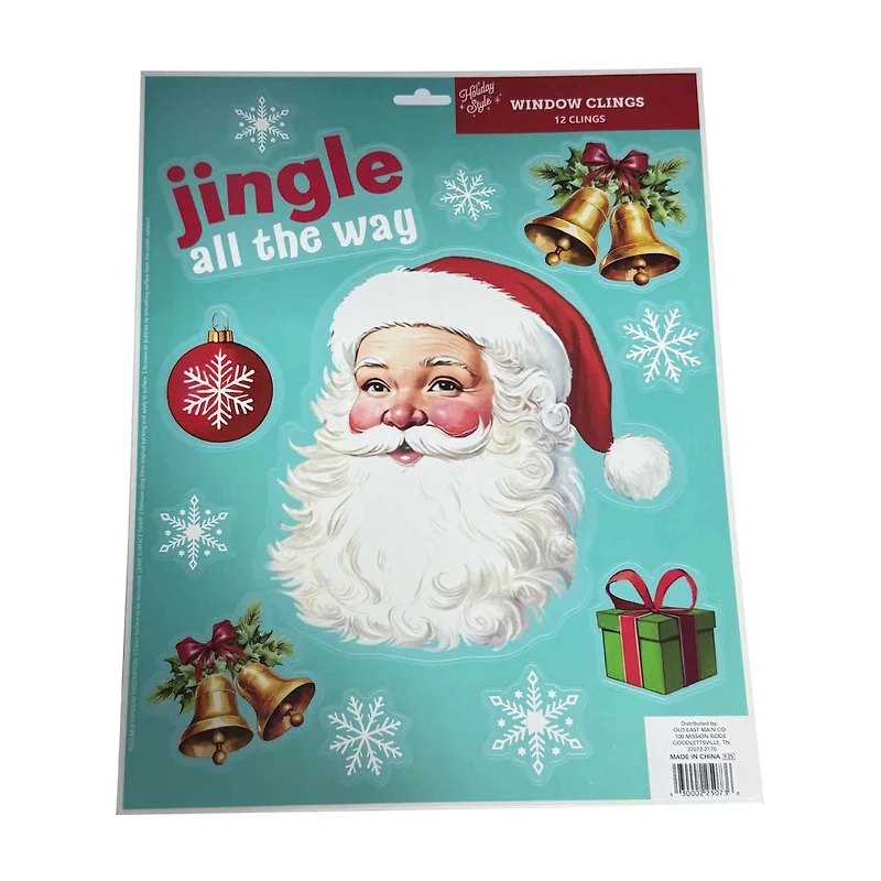 Holiday Style Christmas Window Clings, 13 ct, Assorted