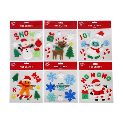 Holiday Style Christmas Gel Stickers, Assorted