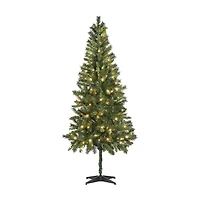 Pre-Lit Virginia Pine Christmas Tree with LED Lights, 6 ft