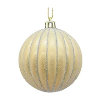 Christmas Gold Ball with Gold Stripes Ornament
