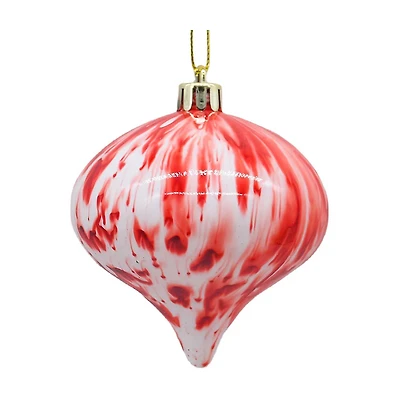 Christmas White with Red Drop Ornament