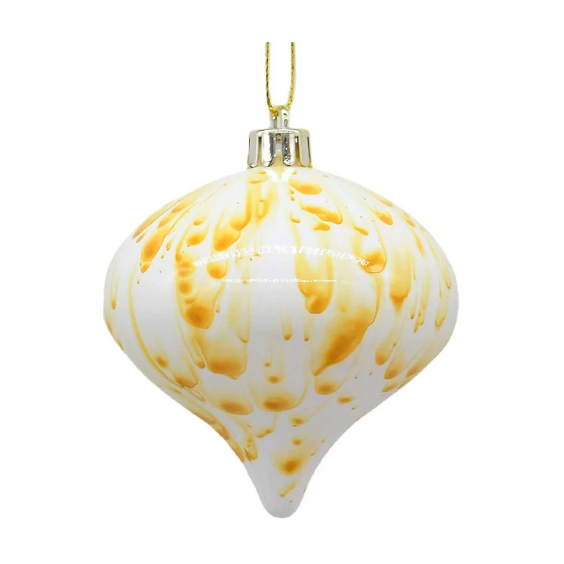 Christmas White with Gold Drop Ornament