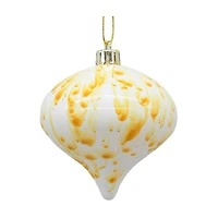 Christmas White with Gold Drop Ornament