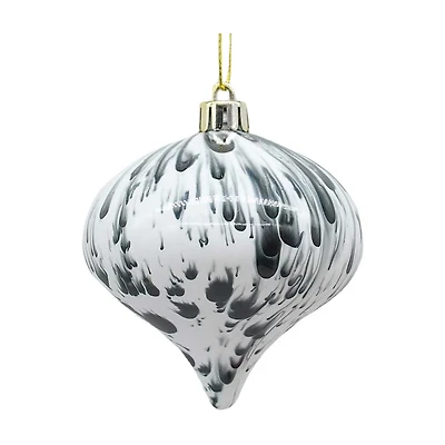 Christmas White with Black Drop Ornament