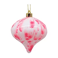 Christmas White with Pink Drop Ornament