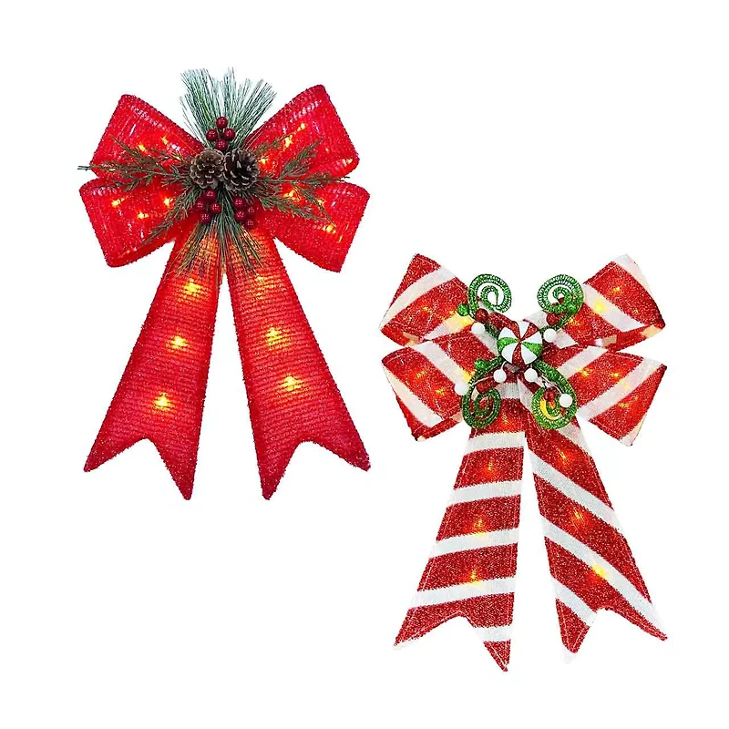 Christmas LED Lighted Bow, 18 in, Assorted