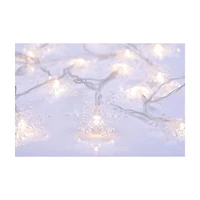 Holiday Style Warm White LED Lights, 20 ct, 8.9 ft, Snowflake or Star