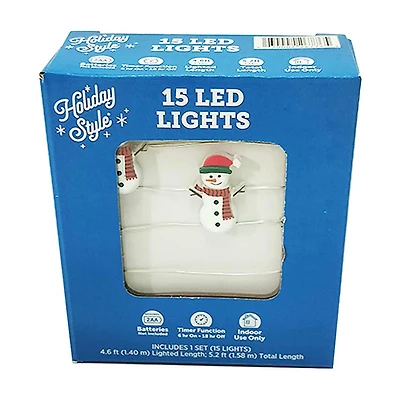 Holiday Style LED Lights, 15 ct, 5.2 ft, Assorted