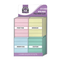 Crafter's Closet Craft Oven-Bake Polymer Clay, Assorted Pastels, 4-Pack