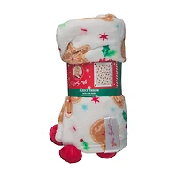 Dolly Parton Holiday Fleece Throw Blanket with Bows, 50 in x 60 in, Assorted