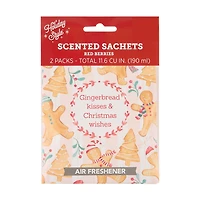 Holiday Style Gingerbread Kisses Scented Sachets, Red Berries Fragrance, 2 pk