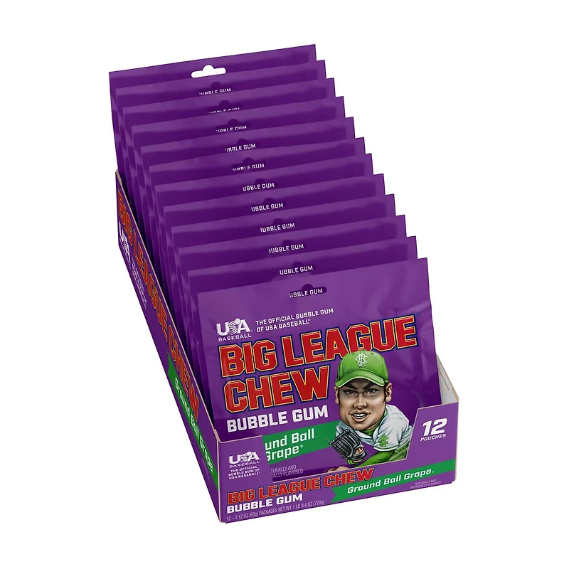 Big League Chew Bubble Gum, Ground Ball Grape, 2.12 oz