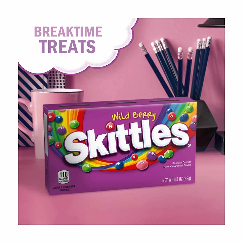 SKITTLES Wild Berry Chewy Candy Theater Box, 3.5 oz