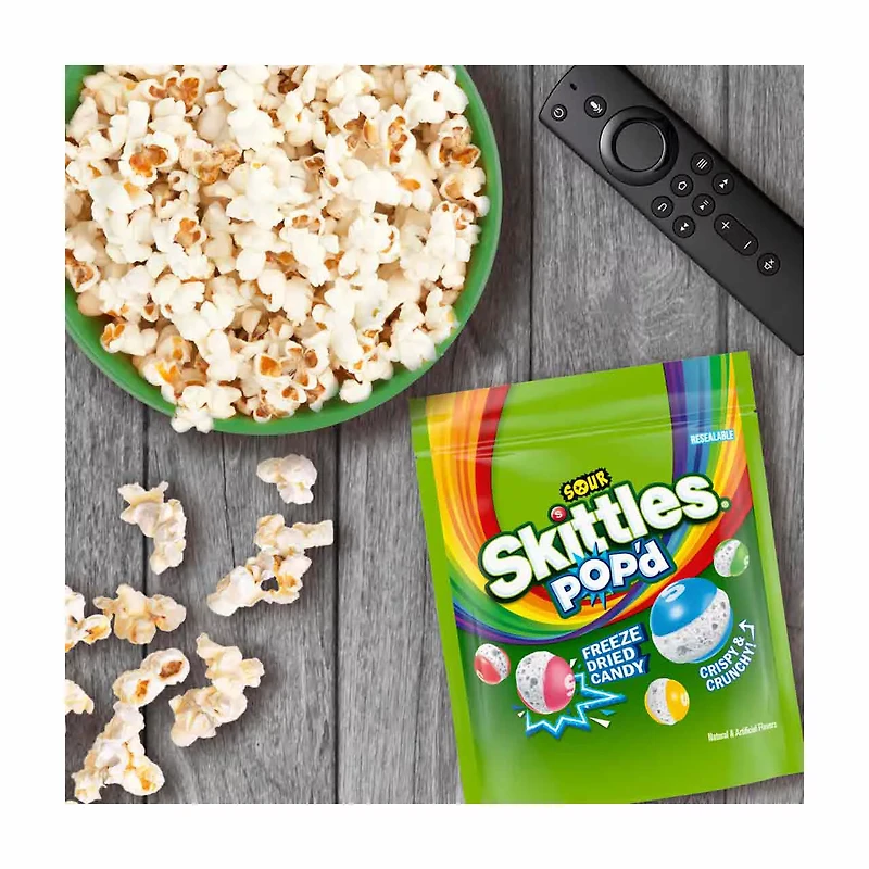 SKITTLES POP'd Sour Freeze Dried Candy, 5.5 oz