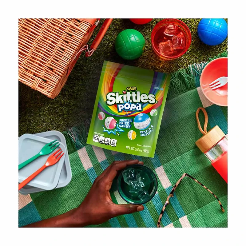 SKITTLES POP'd Sour Freeze Dried Candy, 5.5 oz