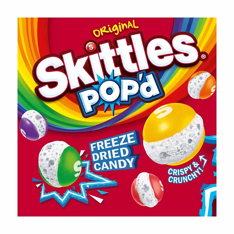 SKITTLES POP'd Originals Freeze Dried Candy, 5.5 Oz Bag